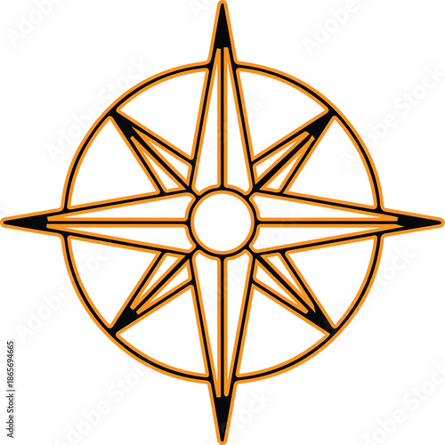 Compass rose vector icon navigation symbol