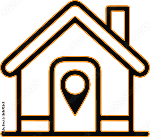 Home location icon house map symbol design