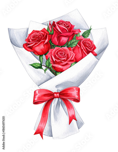 真っ赤なバラの花束