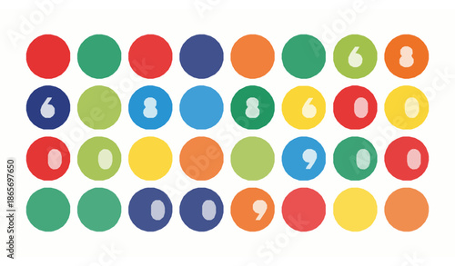Colorful numbered circles advent calendar vector template 1 to 24 Christmas countdown