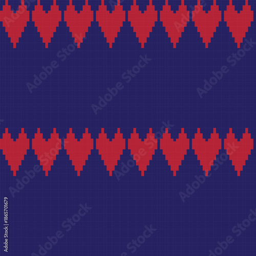 Heart Knitting Seamless Pattern Design