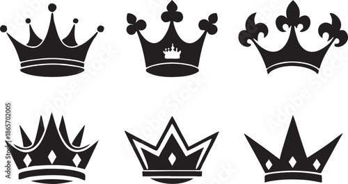 set of crowns vector