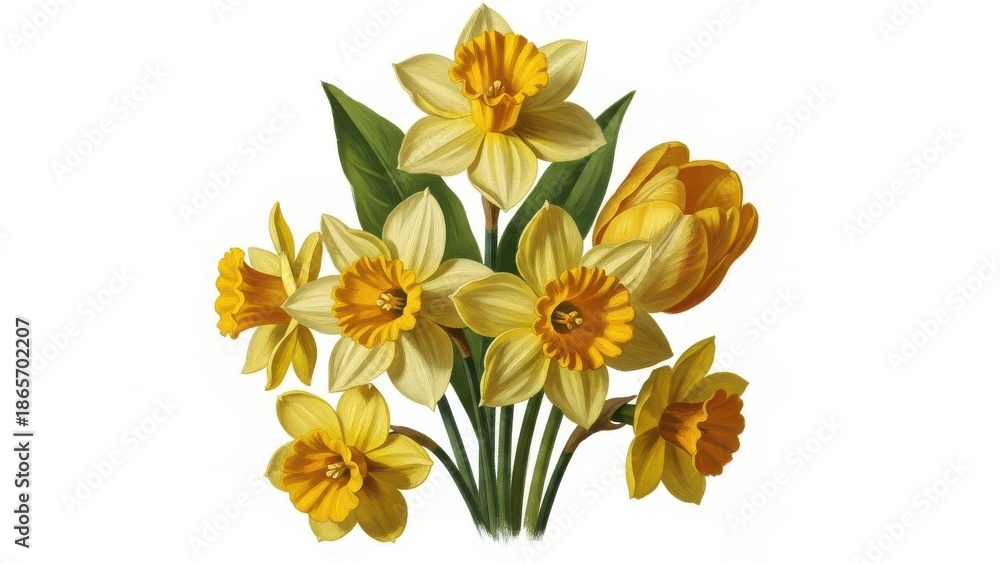 Fototapeta premium Close up Yellow flowers isolated on a white background