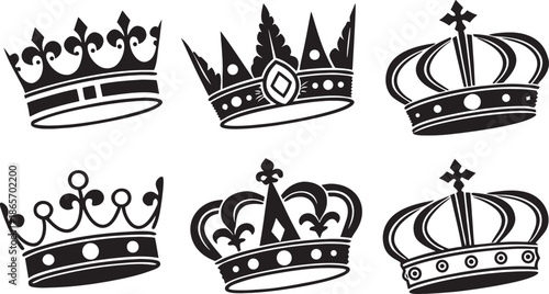 set of crowns vector