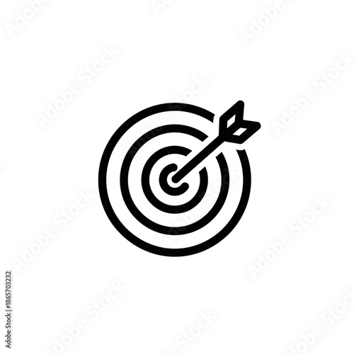 Close-up of a Dartboard with an Arrow Hitting the Center for Goal Achievement