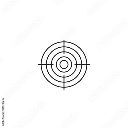 Close-Up of a Dartboard Target with concentric circles and crosshairs for target practice