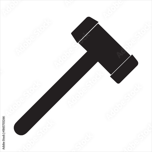 Mallet Carpentry Tool Icon Silhouette Vector Black