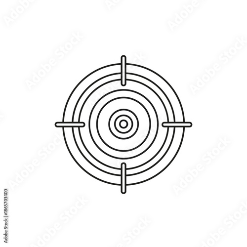 Close-Up of a Modern Target Shooting Range Bullseye with Concentric Circles