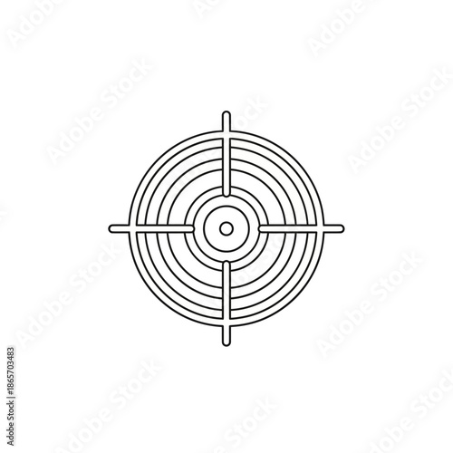 Close-up of a Shooting Target with Crosshairs for Precision Shooting Practice