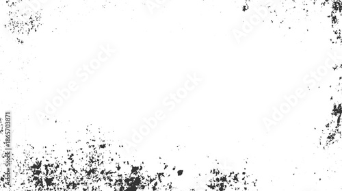 Black speckle texture border on white background abstract grunge