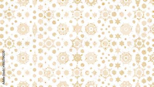 Delicate floral and star pattern with a vintage gold toned aesthetic