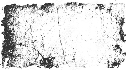Black distressed grunge texture with cracks and speckles on white background cracked rough