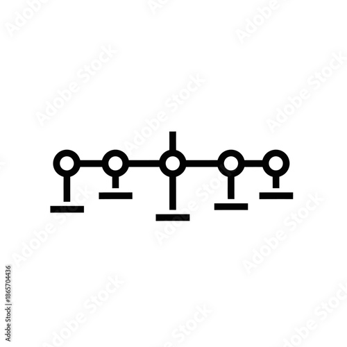 Digital Network Technology Icon Representing Connectivity and Data Flow