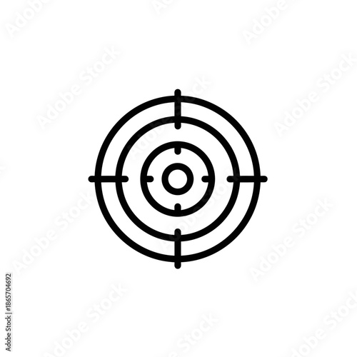 Minimalist Black and White Target Crosshair Icon for Precision and Focus