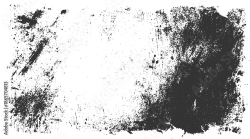 Black ink splatter texture on white background abstract grunge overlay