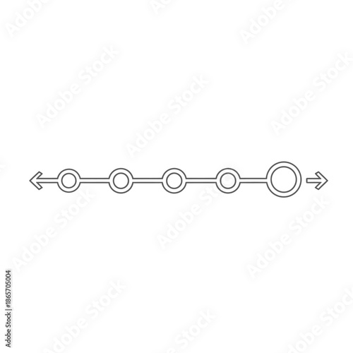 Minimalist Illustration of a Linear Progression with Circular Milestones and Arrow