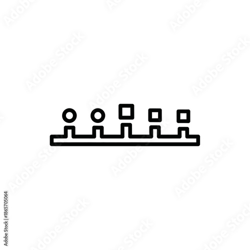 Minimalist Line Art of Five Fish Swimming in Water for Nature and Marine Life Concepts