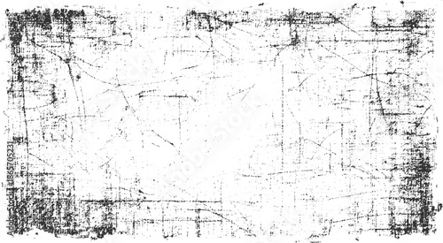 Grunge texture with black scratches and speckles on white background