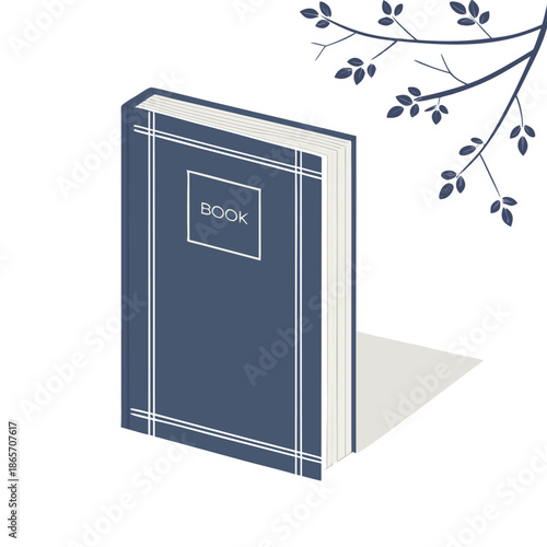 Blank Book Cover Mockup Hand Drawn Hardcover Notebook Vector Illustration