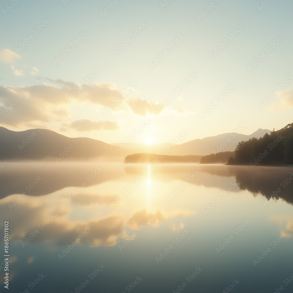 Fototapeta premium sunrise over the lake