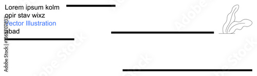 Abstract design, artistic patterns, modern minimalism, creative layouts, corporate design, visual aesthetics. Horizontal black lines and organic gray shape. Abstract design and artistic patterns