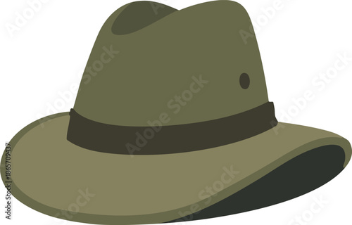Wide brim safari hat illustration