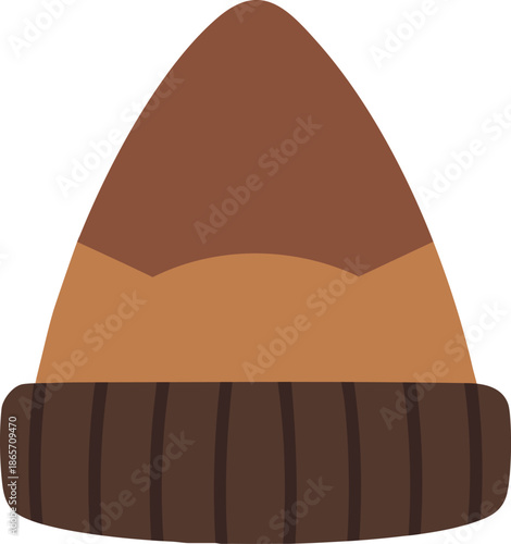 Brown knit beanie cap graphic
