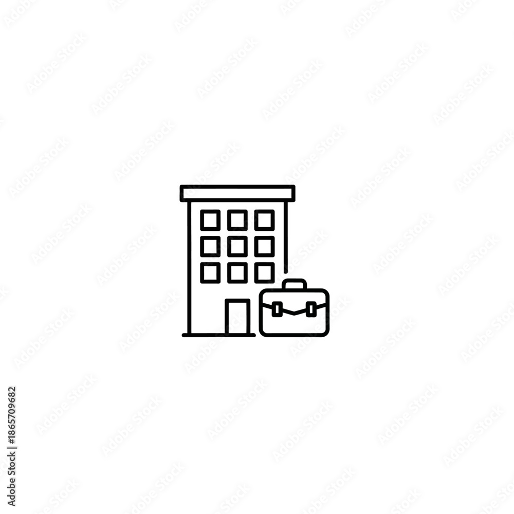 Naklejka premium Modern City Building Facade with Office Windows and Architectural Details