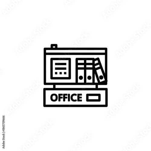 Minimalist Office Drawer Icon for Workspace and Organization Visuals