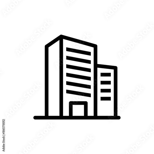 Modern Commercial Office Building Illustration for Business and Real Estate Visuals