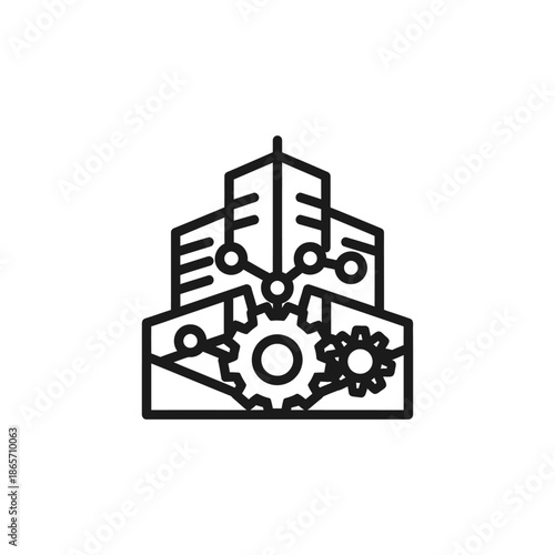 Modern Data Center Server Racks with Network Equipment and Cabling