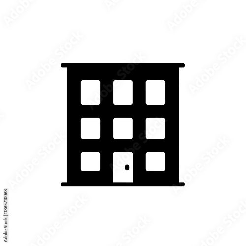 Modern Multi-Story Office Building with Large Windows and Entrance