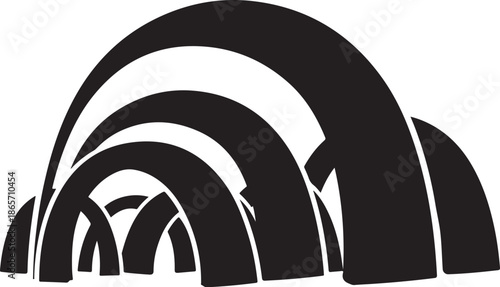 Black and White Arches Abstract Design