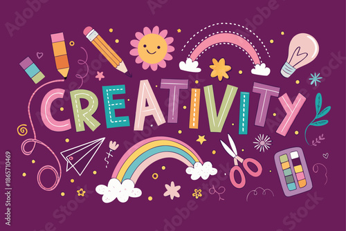 A vibrant logo for kids that showcases creativity with transforming letters and colorful artistic elements, perfect for educational and inspirational use.