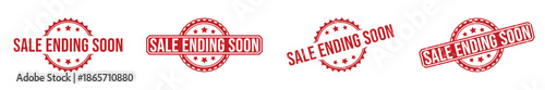 Red Sale Ending Soon Stamp with Stars
