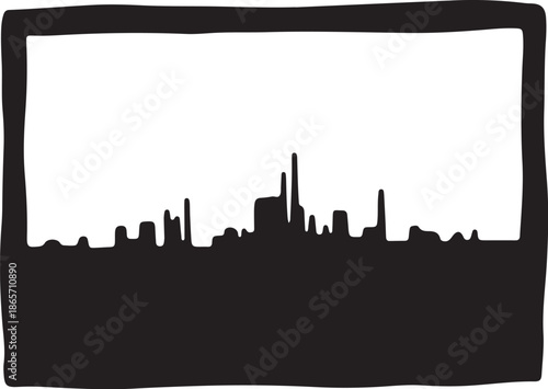 City Skyline Silhouette at Nighttime Urban Landscape