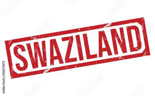 Red Stamp Text Swaziland vintage