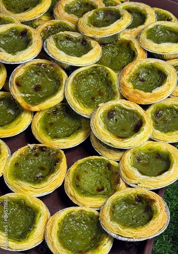 Vibrant Green Pandan Egg Tarts: Sweet Asian Pastry Delights