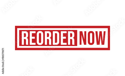 Reorder now button with red and white color scheme for online shopping