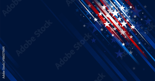 4th of july america independence day banner design of stars and line with copy space Abstract USA background vector illustration
