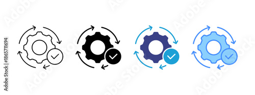 Execution  icon set multiple style collection