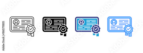 Qualification icon set multiple style collection