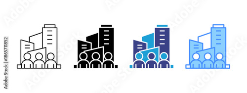 Enterprise icon set multiple style collection