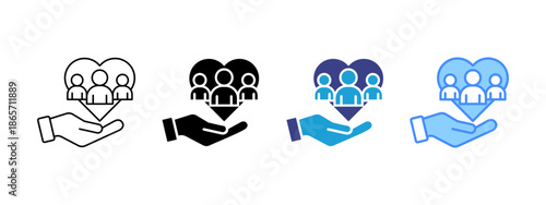 Customer Service icon set multiple style collection