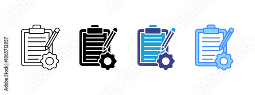 Description icon set multiple style collection