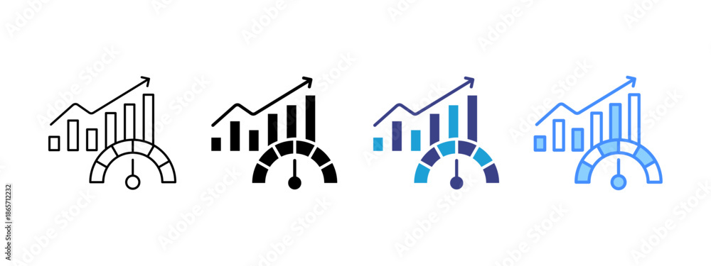 Obraz premium Performance icon set multiple style collection