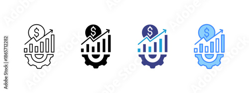 Profit Growth  icon set multiple style collection