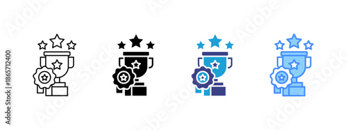 Award  icon set multiple style collection