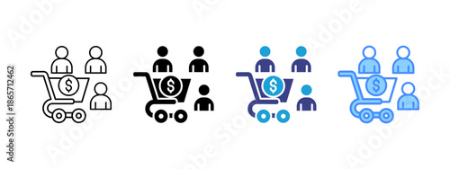 Customer  icon set multiple style collection