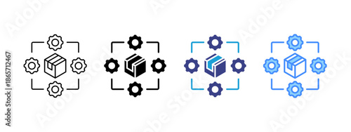 Product Management icon set multiple style collection
